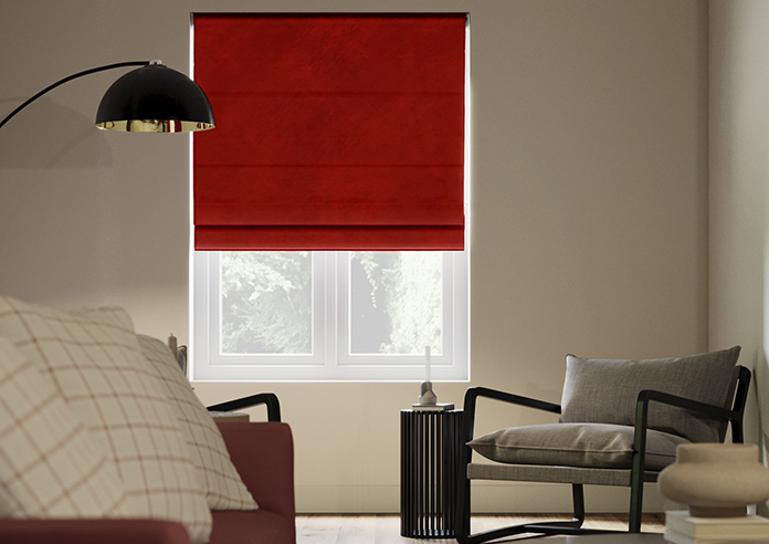 Odessa Velvet, Crimson - Twist&Fit Roman Blind - Image 3